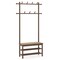 Coat Rack with Bench and Shoe Storage PE Rattan Entryway Organizer with Hooks